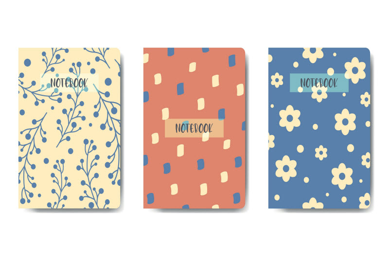 Notebook, diary covers set