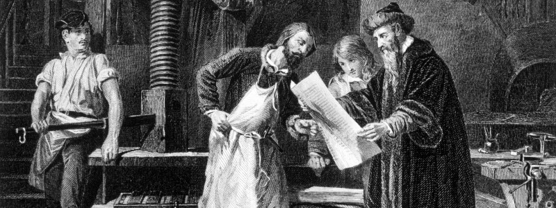 Black and white image of inventors in 1880s