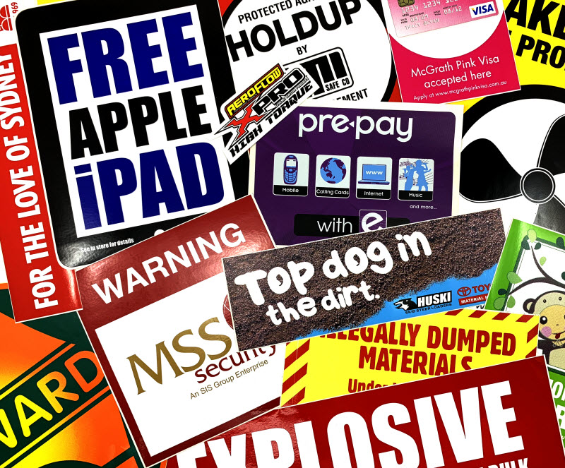 Different kind of Vinyl stickers