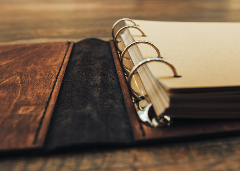 Vintage wood Binder