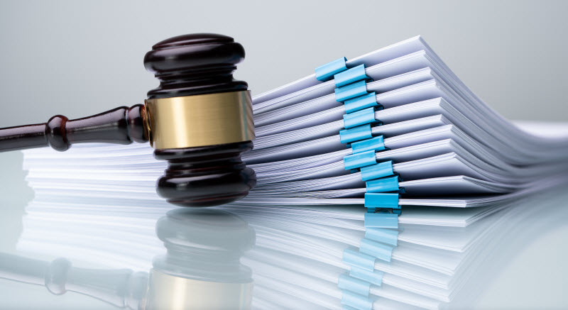 Acme Preston - Stationery for legal industry Piles Judicial Court Files And Judge Gavel
